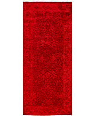 Overdyed Hand-Knotted Wool Modern-Contemporary Pink Runner 2' 7" x 6' 2"