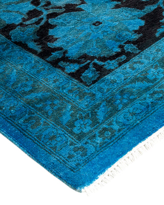 Contemporary Fine Vibrance Blue Wool Area Rug - 9' 3" x 12' 1"