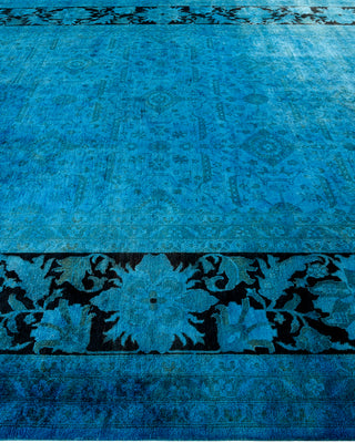 Contemporary Fine Vibrance Blue Wool Area Rug - 9' 3" x 12' 1"