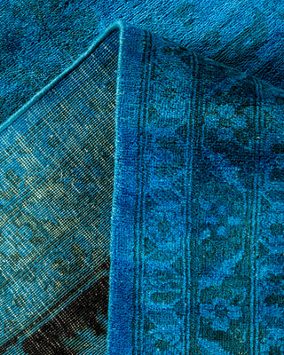 Contemporary Fine Vibrance Blue Wool Area Rug - 9' 3" x 12' 1"