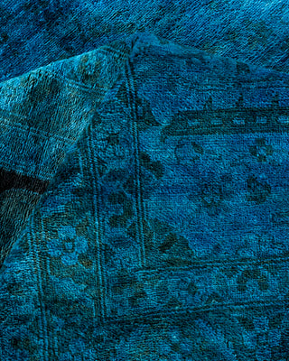 Contemporary Fine Vibrance Blue Wool Area Rug - 9' 3" x 12' 1"