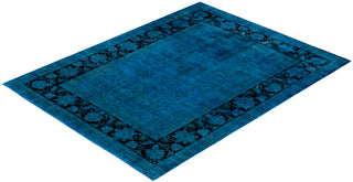 Contemporary Fine Vibrance Blue Wool Area Rug - 9' 3" x 12' 1"
