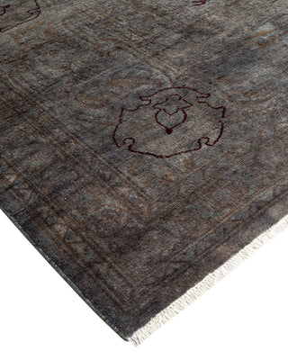 Contemporary Hand-Knotted Overdyed Gray Area Rug 9' 1" x 12' 1"