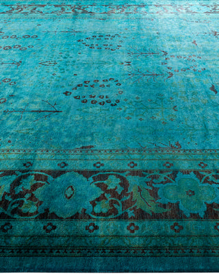 Contemporary Hand-Knotted Overdyed Blue Area Rug 9' 0" x 12' 0"