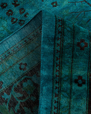 Contemporary Hand-Knotted Overdyed Blue Area Rug 9' 0" x 12' 0"