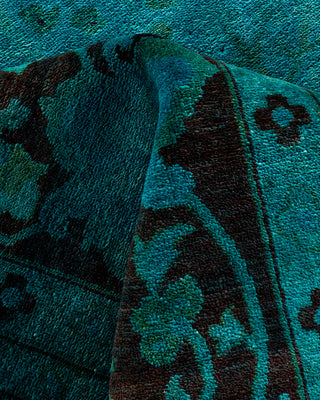 Contemporary Hand-Knotted Overdyed Blue Area Rug 9' 0" x 12' 0"