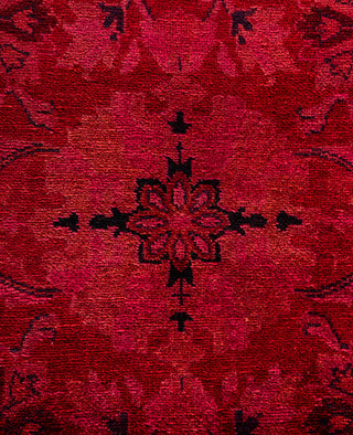 Overdyed Hand-Knotted Wool Modern-Contemporary Pink Area Rug 9' 3" x 11' 10"
