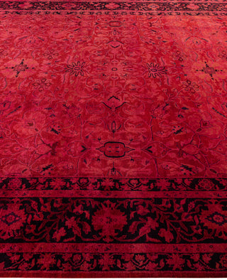 Overdyed Hand-Knotted Wool Modern-Contemporary Pink Area Rug 9' 3" x 11' 10"