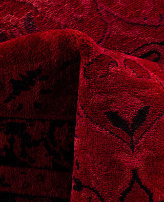 Overdyed Hand-Knotted Wool Modern-Contemporary Pink Area Rug 9' 3" x 11' 10"