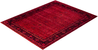Overdyed Hand-Knotted Wool Modern-Contemporary Pink Area Rug 9' 3" x 11' 10"