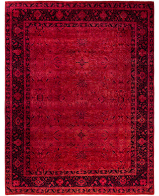 Overdyed Hand-Knotted Wool Modern-Contemporary Pink Area Rug 9' 3" x 11' 10"