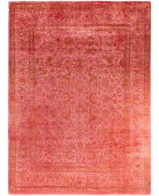 Contemporary Overdyed Wool Hand Knotted Pink Area Rug 9' 1" x 11' 10"