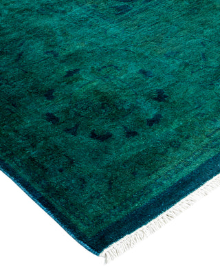 Contemporary Fine Vibrance Blue Wool Area Rug - 8' 1" x 10' 1"