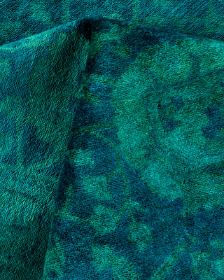 Contemporary Fine Vibrance Blue Wool Area Rug - 8' 1" x 10' 1"