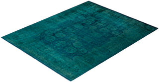 Contemporary Fine Vibrance Blue Wool Area Rug - 8' 1" x 10' 1"