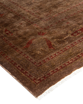 Contemporary Fine Vibrance Brown Wool Area Rug - 8' 4" x 10' 5"