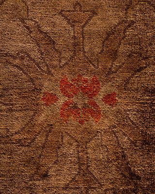 Contemporary Fine Vibrance Brown Wool Area Rug - 8' 4" x 10' 5"