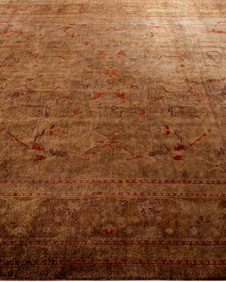 Contemporary Fine Vibrance Brown Wool Area Rug - 8' 4" x 10' 5"