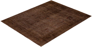 Contemporary Fine Vibrance Brown Wool Area Rug - 8' 4" x 10' 5"