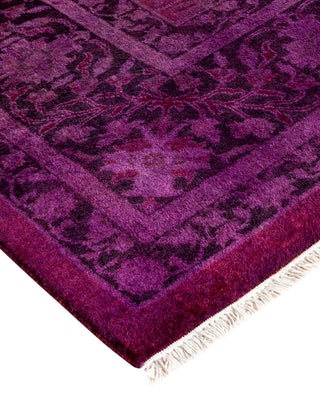 Modern Overdyed Hand Knotted Wool Purple Area Rug 8' 3" x 9' 10"