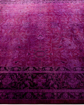 Modern Overdyed Hand Knotted Wool Purple Area Rug 8' 3" x 9' 10"