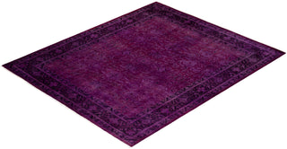 Modern Overdyed Hand Knotted Wool Purple Area Rug 8' 3" x 9' 10"