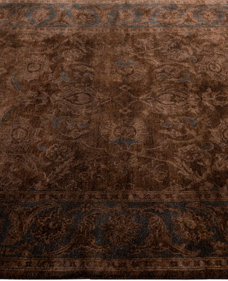 Overdyed One-of-a-Kind Wool Brown Area Rug 4' 2" x 6' 1"