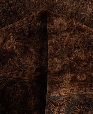 Overdyed One-of-a-Kind Wool Brown Area Rug 4' 2" x 6' 1"