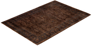 Overdyed One-of-a-Kind Wool Brown Area Rug 4' 2" x 6' 1"