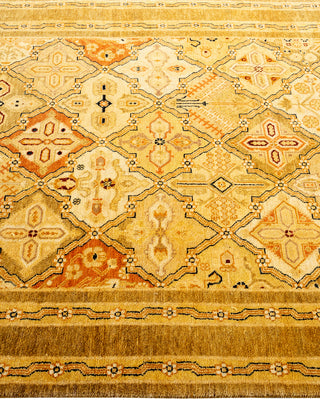 Traditional Hand Knotted Gold Area Rug 4' 3" x 6' 2"