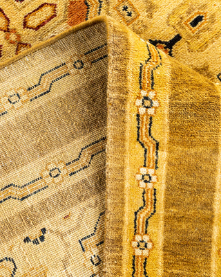 Traditional Hand Knotted Gold Area Rug 4' 3" x 6' 2"