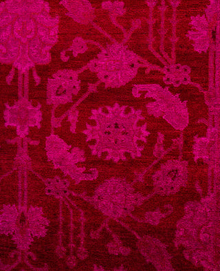 Overdyed One-of-a-Kind Wool Pink Area Rug 4' 1" x 6' 1"