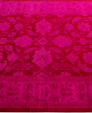 Overdyed One-of-a-Kind Wool Pink Area Rug 4' 1" x 6' 1"