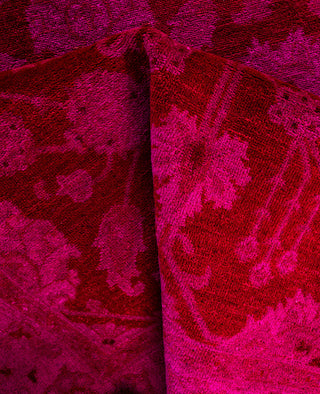 Overdyed One-of-a-Kind Wool Pink Area Rug 4' 1" x 6' 1"