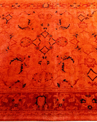 Contemporary Hand-Knotted Overdyed Orange Area Rug 4' 3" x 5' 10"