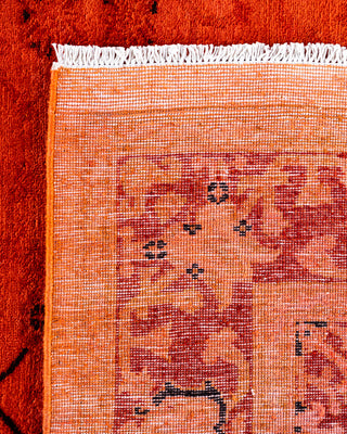 Contemporary Hand-Knotted Overdyed Orange Area Rug 4' 3" x 5' 10"