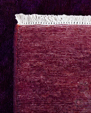 Contemporary Overdyed Wool Hand Knotted Purple Area Rug 4' 0" x 6' 4"