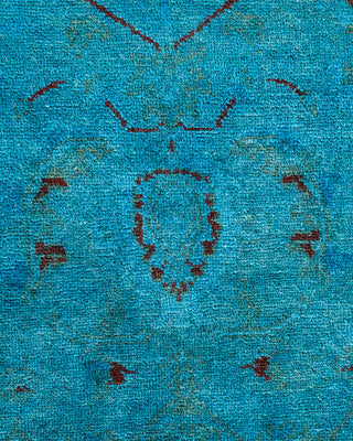 Modern Overdyed Hand Knotted Wool Blue Area Rug 4' 1" x 6' 8"