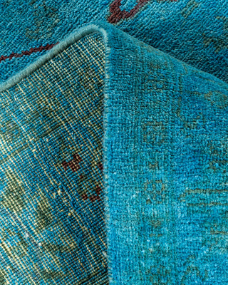 Contemporary Hand-Knotted Overdyed Blue Area Rug 4' 1" x 6' 8"