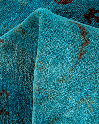 Contemporary Hand-Knotted Overdyed Blue Area Rug 4' 1" x 6' 8"