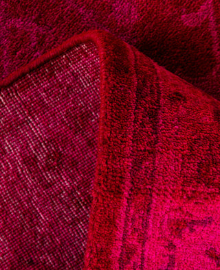 Contemporary Overdyed Wool Hand Knotted Red Area Rug 3' 0" x 5' 2"