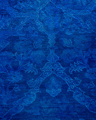 Contemporary Hand-Knotted Overdyed Purple Runner 2' 7" x 18' 5"