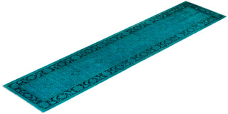 Contemporary Fine Vibrance Blue Wool Runner - 2' 7" x 12' 0"