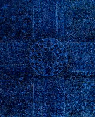 Overdyed One-of-a-Kind Wool Blue Area Rug 12' 4" x 18' 0"