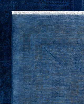 Overdyed One-of-a-Kind Wool Blue Area Rug 12' 4" x 18' 0"