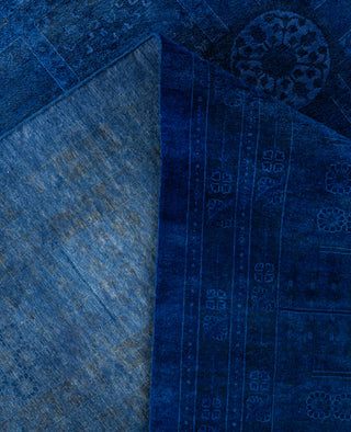 Overdyed One-of-a-Kind Wool Blue Area Rug 12' 4" x 18' 0"