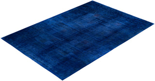 Overdyed One-of-a-Kind Wool Blue Area Rug 12' 4" x 18' 0"