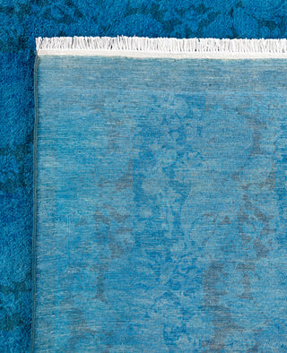 Overdyed One-of-a-Kind Wool Blue Area Rug 12' 4" x 15' 0"