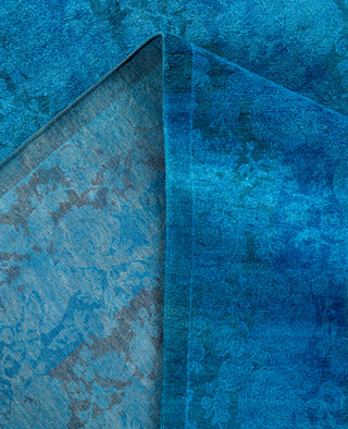 Overdyed One-of-a-Kind Wool Blue Area Rug 12' 4" x 15' 0"