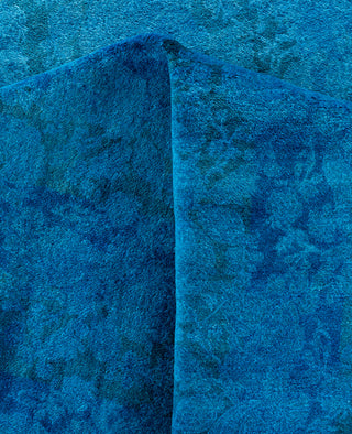 Overdyed One-of-a-Kind Wool Blue Area Rug 12' 4" x 15' 0"